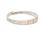 Load image into Gallery viewer, Dazzling Shiny 3-row Flexible Japanese Platinum &amp; Rose Gold Bracelet for Women JL PTB 724
