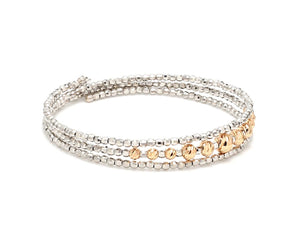 Dazzling Shiny 3-row Flexible Japanese Platinum & Rose Gold Bracelet for Women JL PTB 724   Jewelove.US