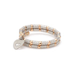 Load image into Gallery viewer, Flexible 2-row Platinum &amp; Rose Gold Ring with Diamond Cut Balls JL PT 721
