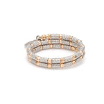 Load image into Gallery viewer, Flexible 2-row Platinum &amp; Rose Gold Ring with Diamond Cut Balls JL PT 721
