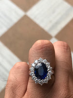 Load image into Gallery viewer, Customised 18K white gold &amp; kyanite ring with diamonds   Jewelove™
