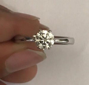 0.70 cts. 6 Prong Tapered Platinum Solitaire Ring JL PT 17
