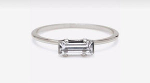Emerald Cut Diamond Platinum Ring for Women JL PT 1139   Jewelove
