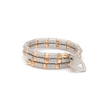 Load image into Gallery viewer, Flexible 2-row Platinum &amp; Rose Gold Ring with Diamond Cut Balls JL PT 721
