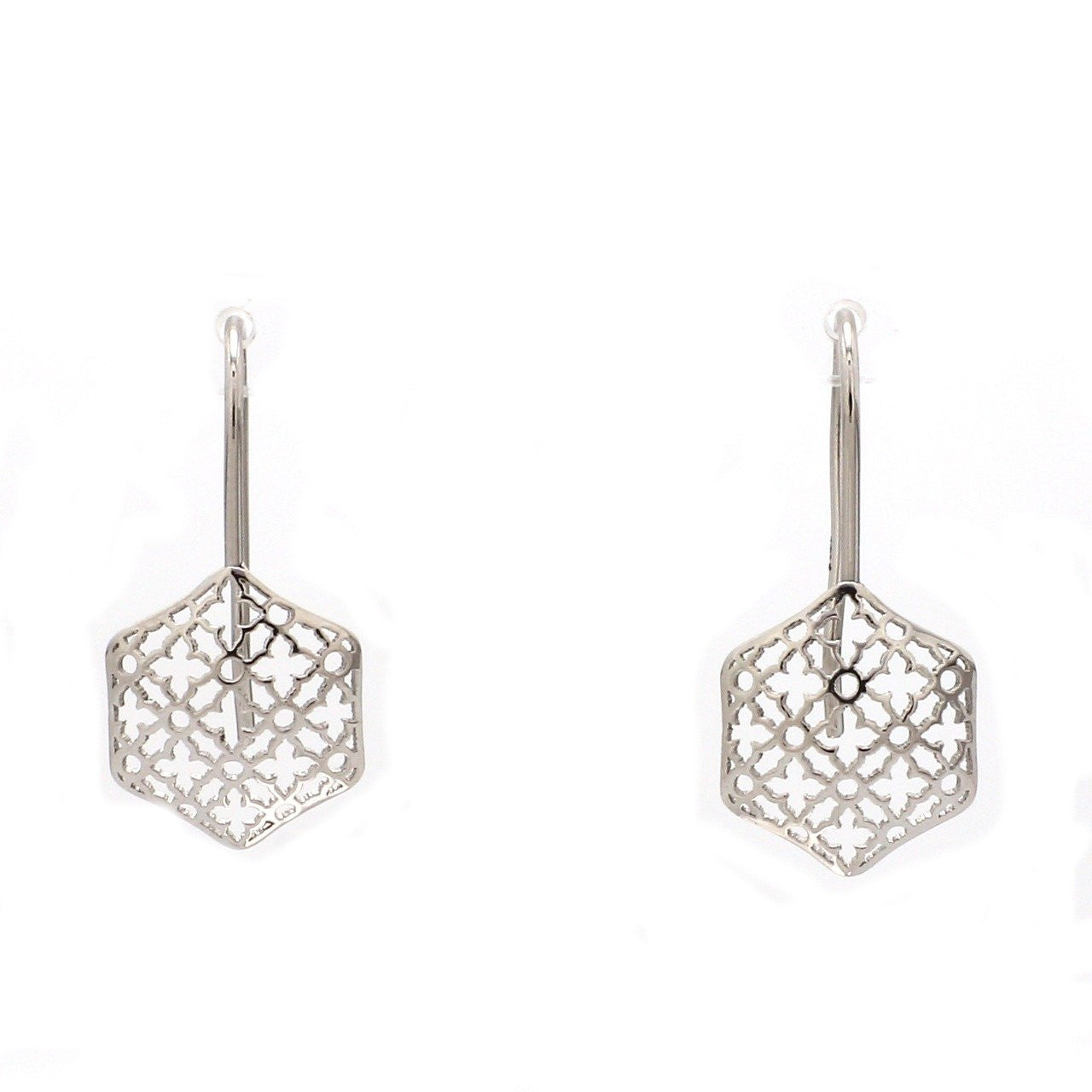 Designer Filigree Platinum Earrings for Women JL PT E 205   Jewelove.US