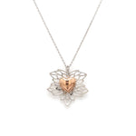 Load image into Gallery viewer, Maple Leaf Heart Platinum Rose Gold Fusion Pendant JL PT P 211
