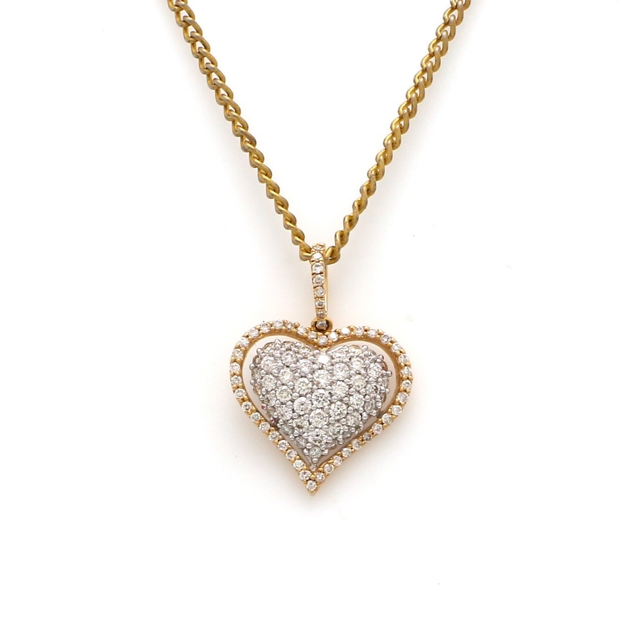 Gold & Diamond Heart Pendant by Jewelove   Jewelove.US