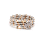 Load image into Gallery viewer, Flexible 3-row Platinum &amp; Rose Gold Ring with Diamond Cut Balls JL PT 722

