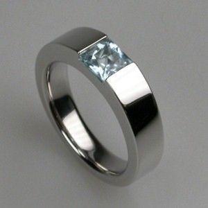 Customised Platinum Ring with AD   Jewelove.US