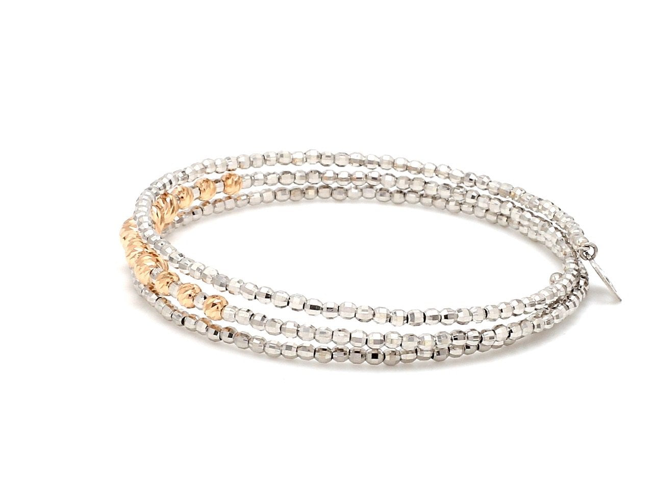 Dazzling Shiny 3-row Flexible Japanese Platinum & Rose Gold Bracelet for Women JL PTB 724   Jewelove.US