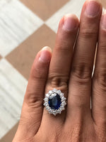 Load image into Gallery viewer, Customised 18K white gold &amp; kyanite ring with diamonds   Jewelove™

