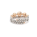 Load image into Gallery viewer, Flexible Platinum &amp; Rose Gold Ring with Diamond Cut Balls JL PT 719   Jewelove.US
