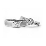 Load image into Gallery viewer, Platinum Solitaire Couple Rings JL PT 983
