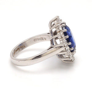 Customised 18K white gold & kyanite ring with diamonds   Jewelove™