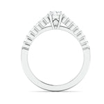 Load image into Gallery viewer, 30-Pointer Platinum Engagement Solitaire Ring with Diamond Accents JL PT 674
