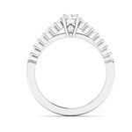 Load image into Gallery viewer, 30-Pointer Platinum Engagement Solitaire Ring with Diamond Accents JL PT 674   Jewelove.US
