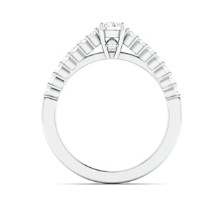 30-Pointer Platinum Engagement Solitaire Ring with Diamond Accents JL PT 674