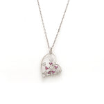 Load image into Gallery viewer, Platinum Ruby Heart Pendant with Diamond for Women JL PT P 18023   Jewelove.US
