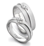 Load image into Gallery viewer, Designer Platinum Love Bands with Diamonds SJ PTO 238 in India
