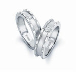 Load image into Gallery viewer, Designer Platinum Love Bands with Single Diamonds SJ PTO 109 in India

