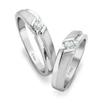 Load image into Gallery viewer, Designer Platinum Love Bands with Single Diamonds SJ PTO 158 in India
