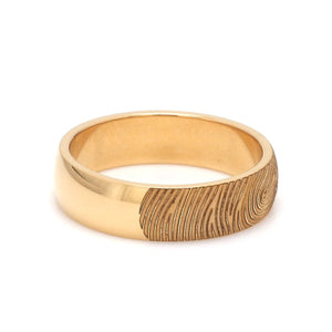 Gold Fingerprint Engraved Platinum Rings for Couples