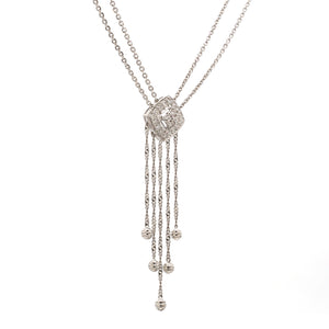 Elegant Platinum Evara Diamond Necklace & Earrings with Diamonds for Women JL PTN 717