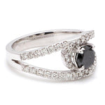 Load image into Gallery viewer, Platinum Engagement Ring for Women with Black Diamond  SJ PTO 516-BlackDiamond
