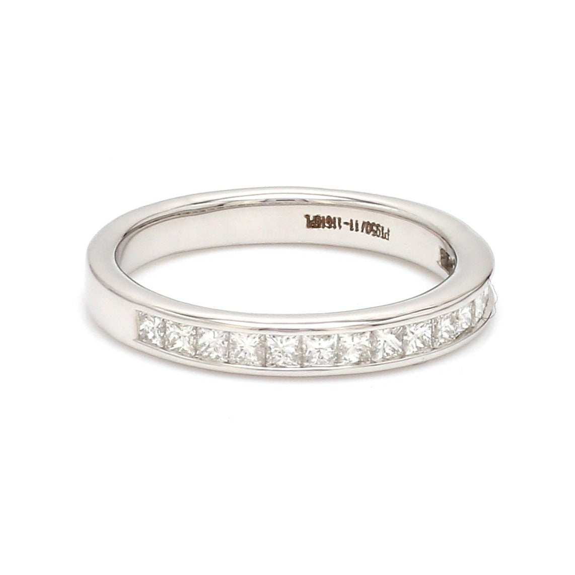 Princess Cut Diamond Platinum Half Eternity Wedding Band for Women JL PT 1005