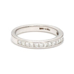 Load image into Gallery viewer, Princess Cut Diamond Platinum Half Eternity Wedding Band for Women JL PT 1005
