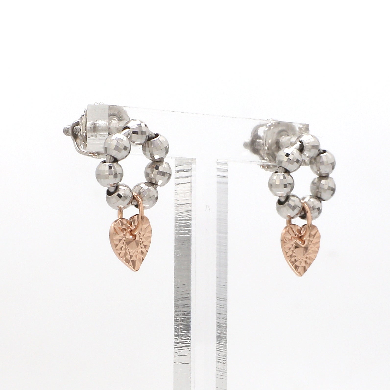 Designer Plain Platinum & Rose Gold Earrings JL PT E 212   Jewelove™