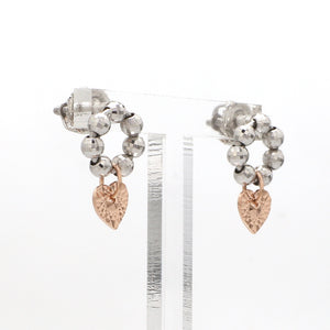 Designer Plain Platinum & Rose Gold Earrings JL PT E 212   Jewelove™