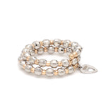 Load image into Gallery viewer, Japanese 2 Row Flexible Platinum Rose Gold Fusion Ring with Diamond Cutting JL PT 1021
