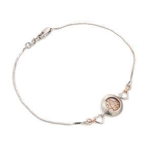 Platinum Rose Gold Heart Bracelet for Women JL PTB 745   Jewelove.US