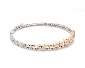 Dazzling Shiny Flexible Japanese Platinum & Rose Gold Bracelet for Women JL PTB 719   Jewelove.US