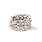 Load image into Gallery viewer, Japanese 3 Row Flexible Size Platinum Ring with Diamond Cut Balls JL PT 1019

