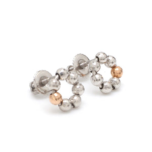 Side View of Evara Platinum Rose Gold Diamond Cut Earrings for Women JL PT E 254