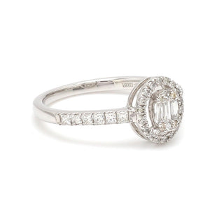 Oval Solitaire-Look Platinum Diamond Ring for Women JL PT 1004   Jewelove
