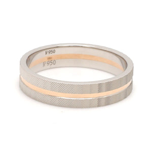 Side View of Designer Platinum & Rose Gold Ring for Men JL PT 1128