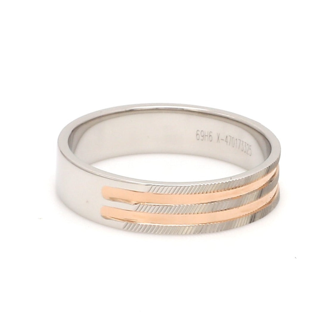 Side View of Designer Platinum & Rose Gold Ring for Women JL PT 1129