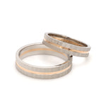 Load image into Gallery viewer, Designer Platinum &amp; Rose Gold Couple Rings JL PT 1128
