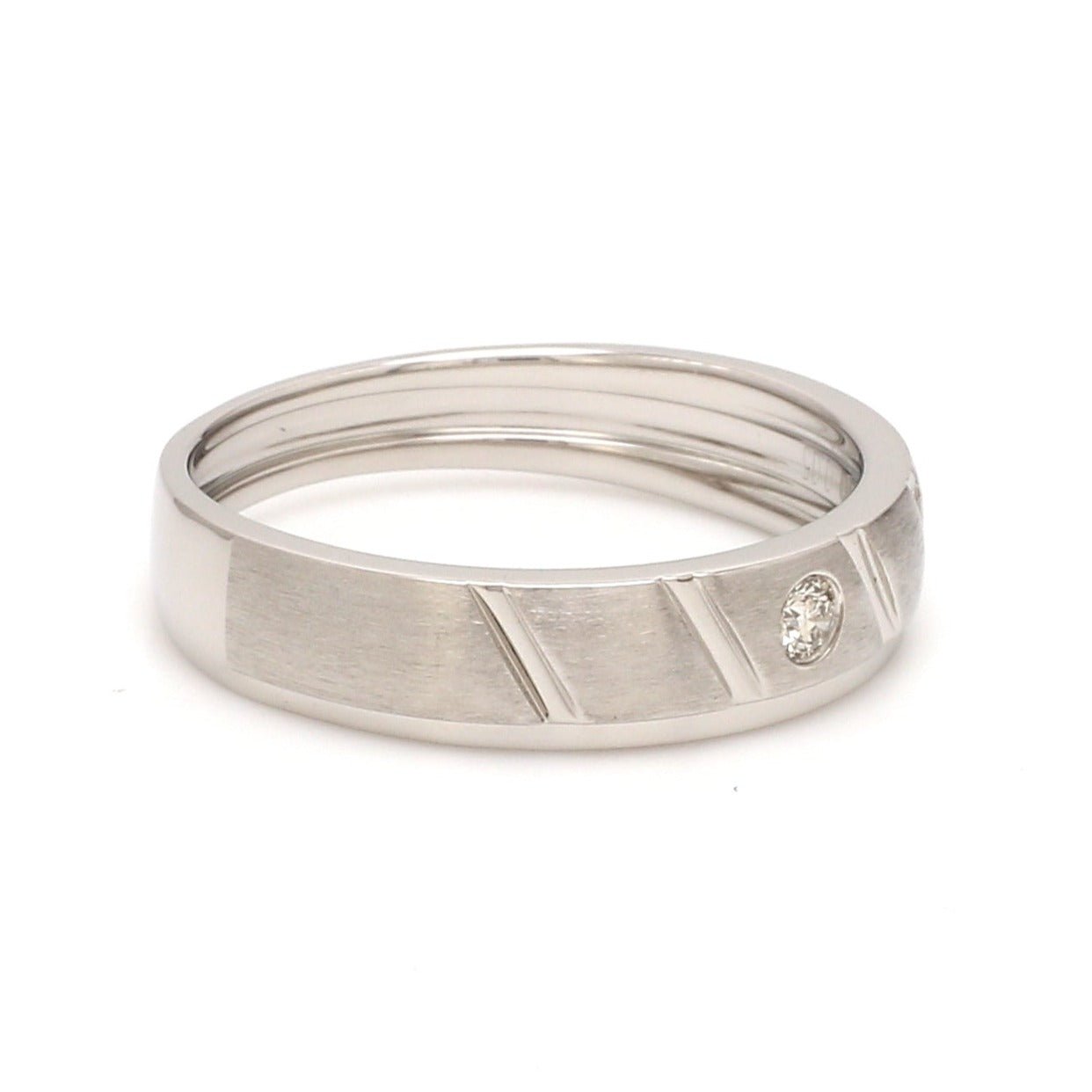 Side View of Designer Platinum Ring with Diamond for Men JL PT 1125