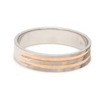 Load image into Gallery viewer, Designer Platinum &amp; Rose Gold Couple Rings JL PT 1129
