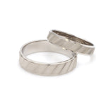 Load image into Gallery viewer, Designer Plain Platinum Love Bands with Unique Slanting Texture JL PT 1108   Jewelove.US
