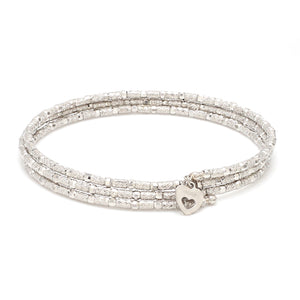 Japanese 3-row Flexible Platinum Bracelet for Women JL PTB 770   Jewelove.US