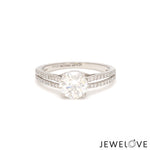Load image into Gallery viewer, 50-Pointer Solitaire Platinum Diamond Split Shank Ring JL PT 1221-A   Jewelove.US
