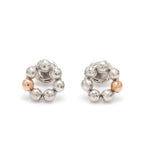 Load image into Gallery viewer, Front View of Evara Platinum Rose Gold Diamond Cut Earrings for Women JL PT E 254
