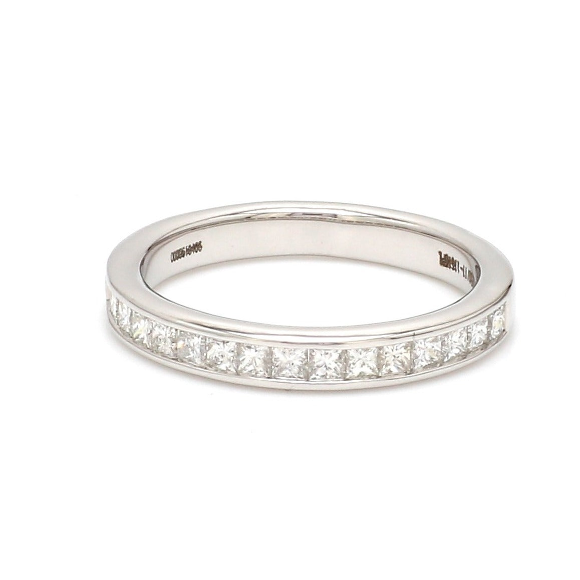 Princess Cut Diamond Platinum Half Eternity Wedding Band for Women JL PT 1005