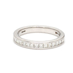 Load image into Gallery viewer, Princess Cut Diamond Platinum Half Eternity Wedding Band for Women JL PT 1005
