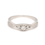 Load image into Gallery viewer, Front View of United Three Diamond Platinum Love Bands for Women JL PT 588
